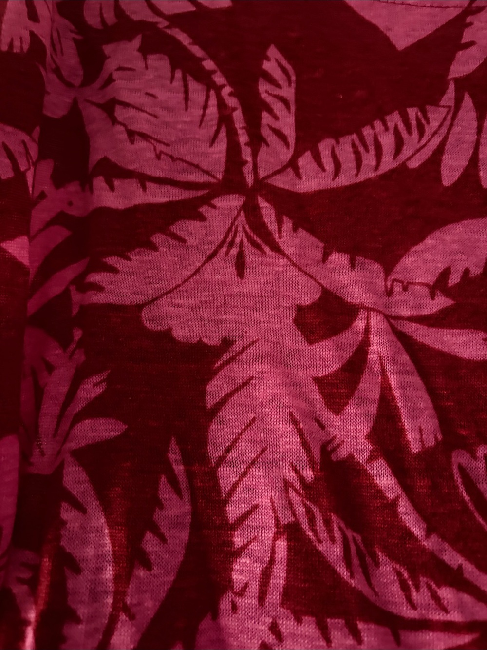 Cynthia Rowley Berry and Pink Tropical-Print Short Sleeve Top - Picture 5 of 5